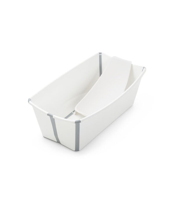 Stokke Flexi Bath Bundle Transparent White. Foldable tub with newborn support