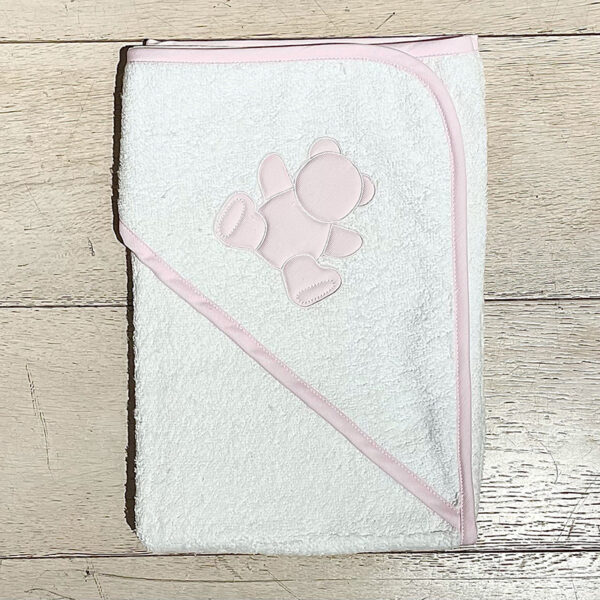 Банный халат для новорожденных «Розовый медвежонок»