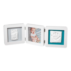 Baby Art My Baby Touch Double Frame WHITE - Photo Frame with Double Footprint