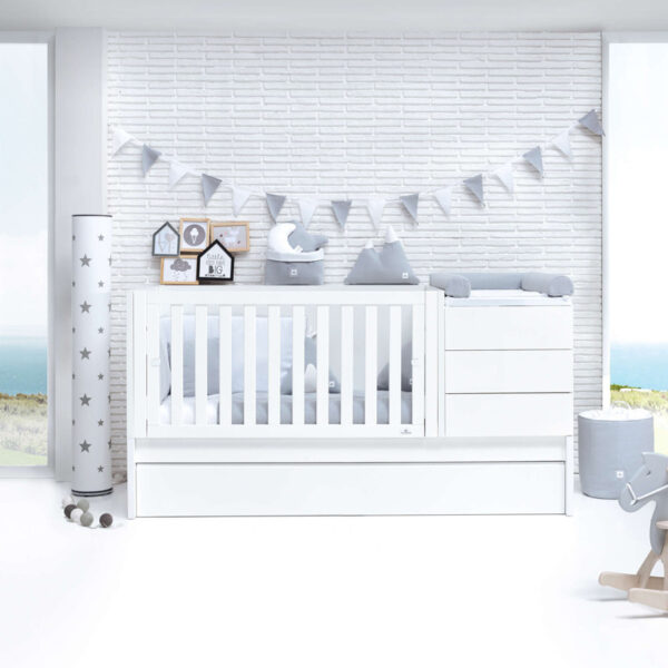 Alondra Convertible Konver Sero Even with 2 second pullout bed frame WHITE