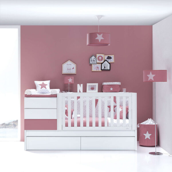 Konver Sero Kubo cot with 2 ROSE pull-out drawers