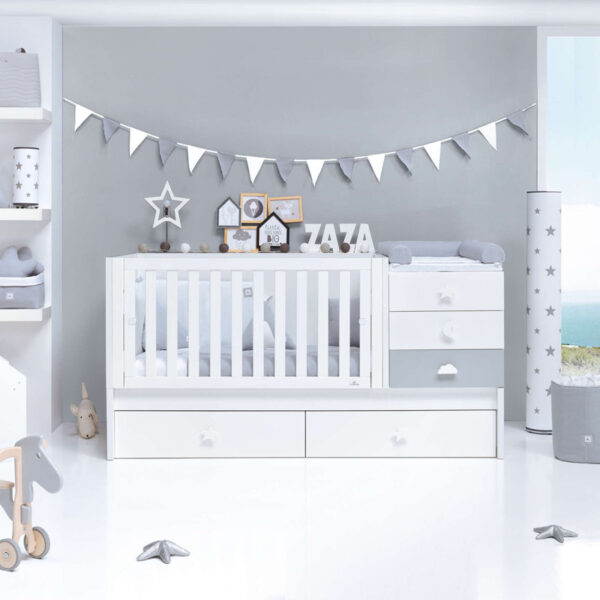 Konver Sero Bubble cot with 2 removable drawers GRAY