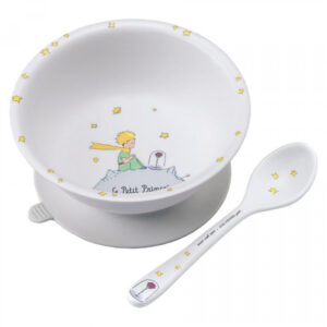 Petit Jour Paris Baby Food Set SMALL PRINCE White Bowl and Spoon
