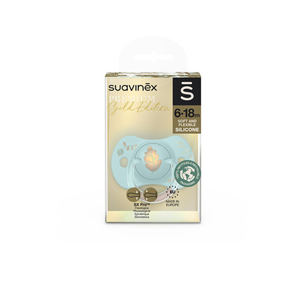 Suavinex Gold Sucette Silicone 6/18 Mois - Tétine Symétrique SX Pro 