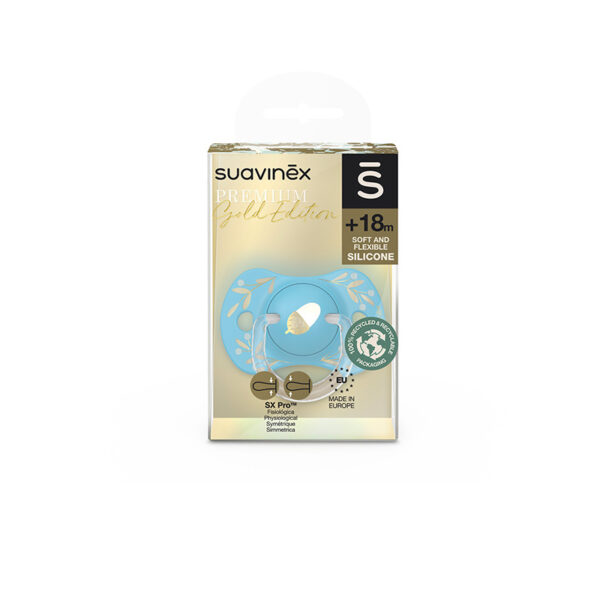 Sucette Suavinex Gold Silicone 18+ Mois - Tétine Symétrique SX Pro