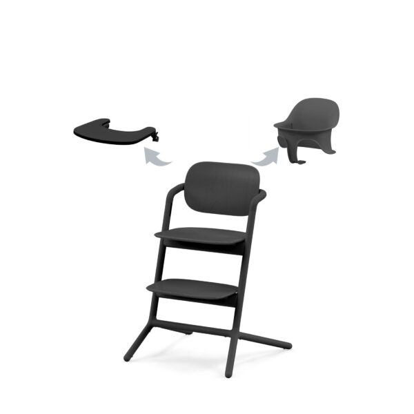 Cybex Lemo 3 en 1 superbe chaise haute noire